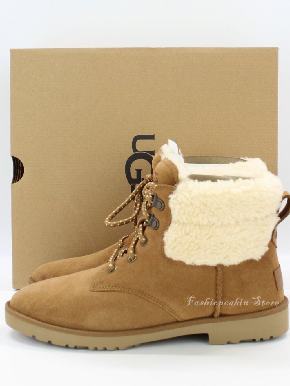 NEW UGG Romely Heritage Suede Boots Chestnut US 10 UGGplush Wool-Blend Lining